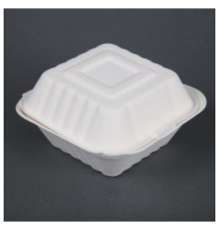 Boîtes à hamburger en bagasse Fiesta Compostable 152mm (Lot de 500)