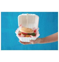 Boîtes à hamburger en bagasse Fiesta Compostable 152mm (Lot de 500)