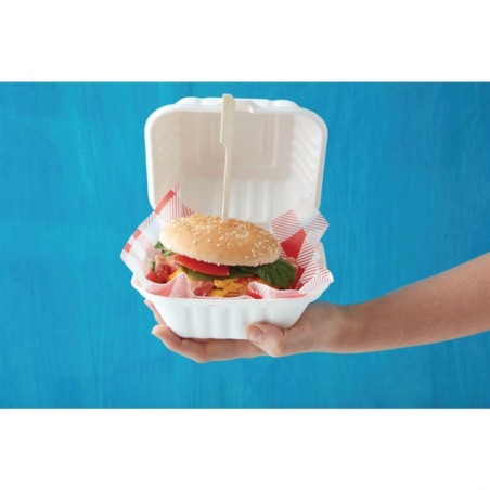 Boîtes à hamburger en bagasse Fiesta Compostable 152mm (Lot de 500)