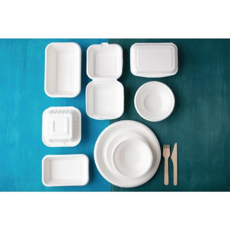 Boîtes à hamburger en bagasse Fiesta Compostable 153mm (Lot de 500)