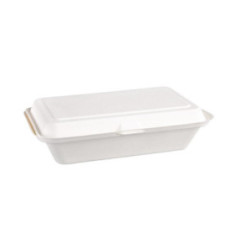 Barquettes à charnière en bagasse compostables Fiesta Compostable 24,8 cm (x250)