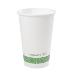 Gobelets boissons chaudes compostables Vegware blancs 45,5 cl (x1000)