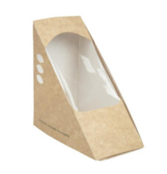 Boîtes sandwichs triangles kraft standards Vegware 65mm (x500)