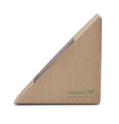 Boîtes sandwichs triangles kraft standards Vegware 65mm (x500)