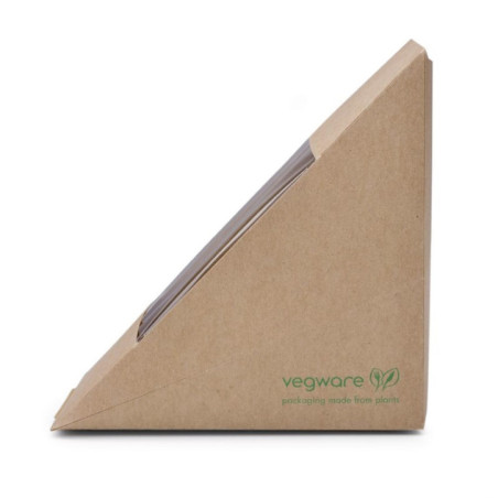 Boîtes sandwichs triangles kraft standards Vegware 65mm (x500)