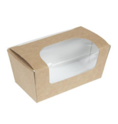 Boîtes à gâteau rectangulaires kraft compostables avec fenêtre Colpac (lot de 500)