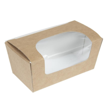 Boîtes à gâteau rectangulaires kraft compostables avec fenêtre Colpac (lot de 500)