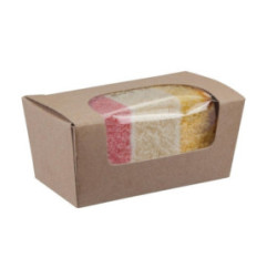 Boîtes à gâteau rectangulaires kraft compostables avec fenêtre Colpac (lot de 500)