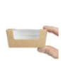 Boîtes à gâteau rectangulaires kraft compostables avec fenêtre Colpac (lot de 500)