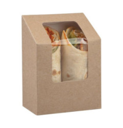 Boîtes à tortilla kraft compostables avec fenêtre PLA Colpac (lot de 500)