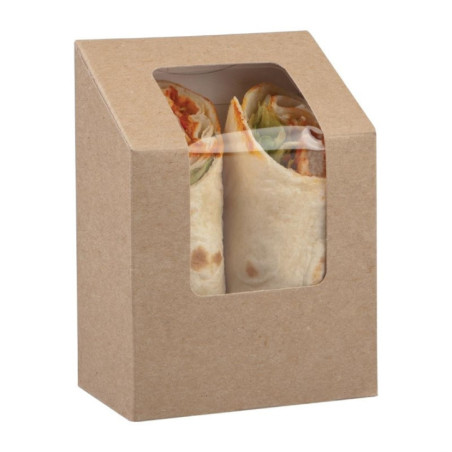 Boîtes à tortilla kraft compostables avec fenêtre PLA Colpac (lot de 500)