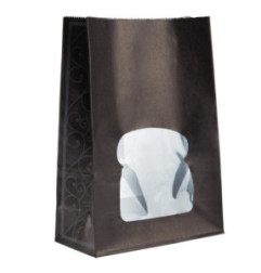 Sacs sandwich en papier recyclable noir avec fenêtre Colpac (lot de 250)