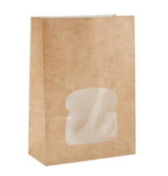 Sacs sandwich kraft recyclables noirs avec fenêtre Colpac (lot de 250)