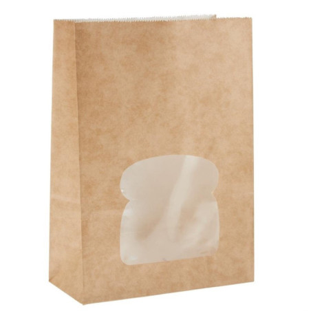 Sacs sandwich kraft recyclables noirs avec fenêtre Colpac (lot de 250)