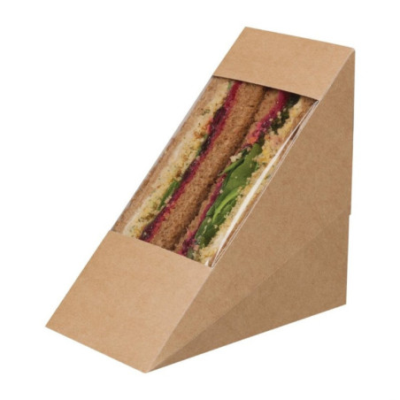 Boîtes sandwich kraft compostables avec fenêtre acétate Colpac Zest (lot de 500)
