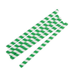 Pailles à smoothie compostables en papier Fiesta Compostable vertes 210mm (lot de 250)