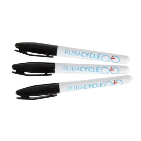 Marqueurs noirs alimentaires permanents Puracycle (Lot de 3)