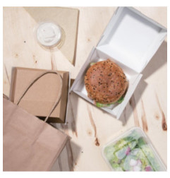 Petites boîtes hamburger compostables kraft Fiesta Compostable 105mm (lot de 200)