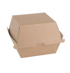 Grandes boîtes hamburger compostables kraft Fiesta Compostable 112mm (lot de 150)