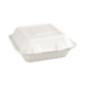 Boîtes 3 compartiments avec couvercle à charnière compostables en bagasse Fiesta Compostable 201mm (lot de 200)