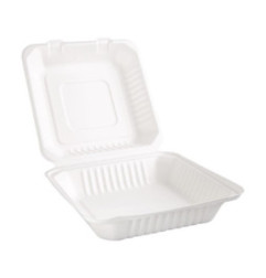 Boîtes avec couvercle à charnière Recyclables en bagasse Fiesta Recyclable 236mm (lot de 200)