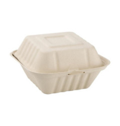 Boîtes hamburger compostables en bagasse coloris naturel Fiesta Compostable 152mm (lot de 500)