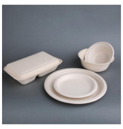 Bols ronds compostables en bagasse coloris naturel Fiesta Compostable 312ml (lot de 50)