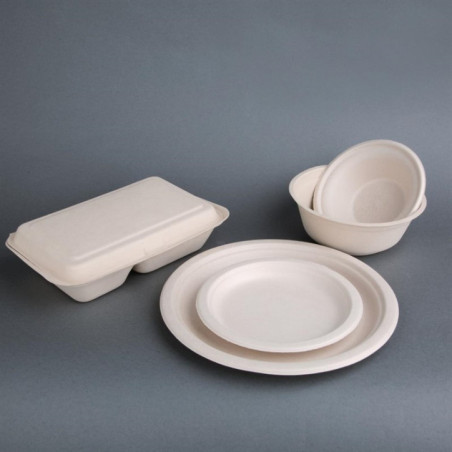 Bols ronds compostables en bagasse coloris naturel Fiesta Compostable 312ml (lot de 50)