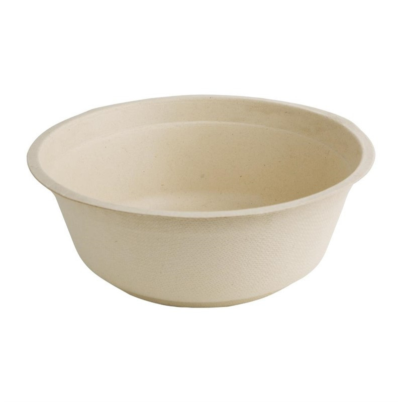 Bols ronds compostables en bagasse coloris naturel Fiesta Compostable 950ml (lot de 50)