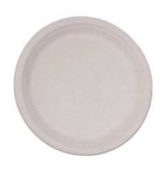 Assiettes rondes compostables en bagasse Fiesta Compostable coloris naturel 260mm (lot de 50)