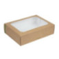 Boîtes compostables standards avec plateau et couvercle à fenêtre Vegware (Lot de 50)