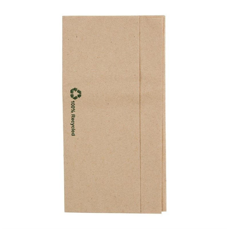 Serviettes kraft recyclées pliées Fiesta Recyclable 320x300mm (lot de 6000)