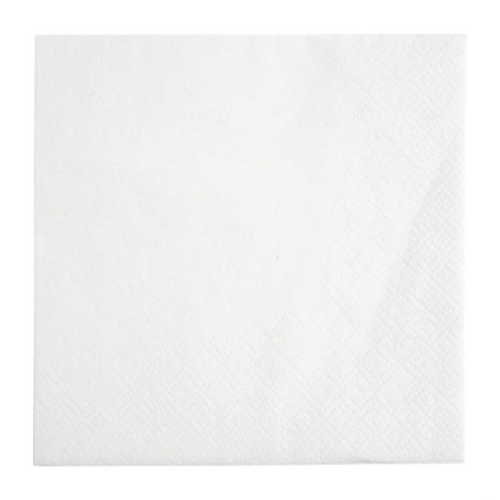 Serviettes cocktail 2 plis pliage 1/4 Fiesta Recyclable 240mm blanches (lot de 4000)