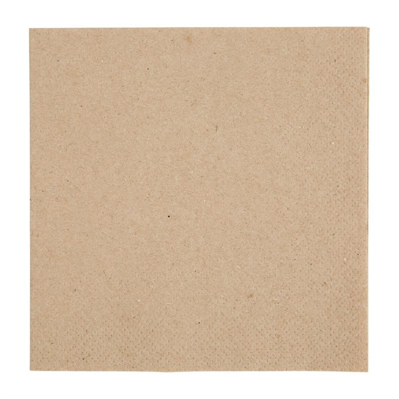 Serviettes cocktail recyclées 2 plis pliage 1/4 Fiesta Recyclable 240mm kraft (lot de 4000)