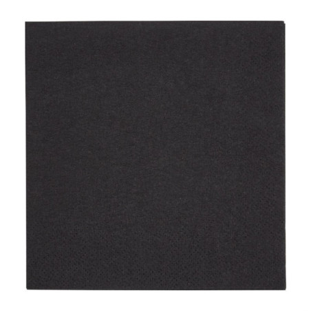 Serviettes cocktail 2 plis pliage 1/4 Fiesta Recyclable 240mm noires (lot de 4000)