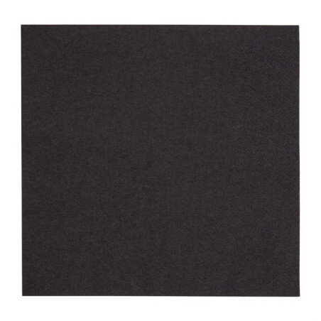 Serviettes snacking 2 plis pliage 1/4 Fiesta Recyclable 330mm noires (lot de 2000)