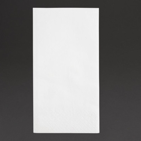 Serviettes snacking 2 plis pliage 1/8 Fiesta Recyclable 330mm blanches (lot de 2000)