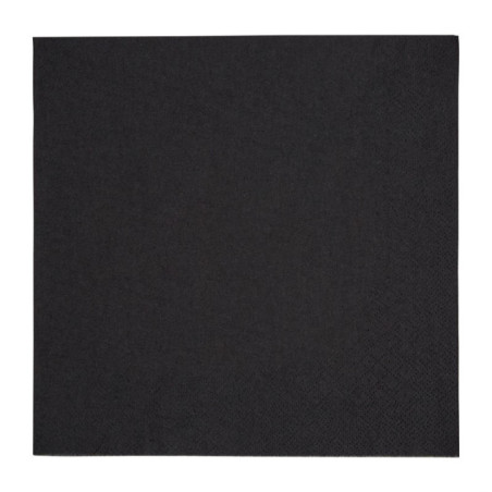 Serviettes dîner 3 plis format 1/4 Fiesta Recyclable 400mm noires (lot de 1000)