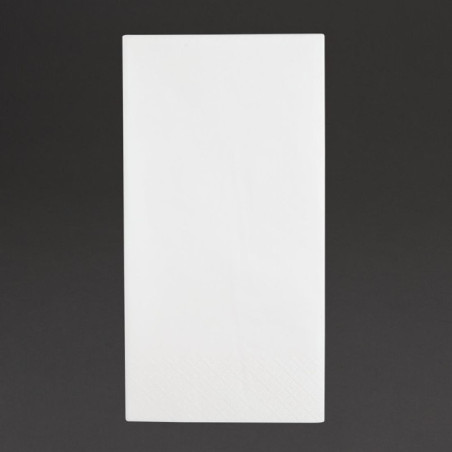 Serviettes dîner 3 plis format 1/8 Fiesta Recyclable 400mm blanches (lot de 1000)