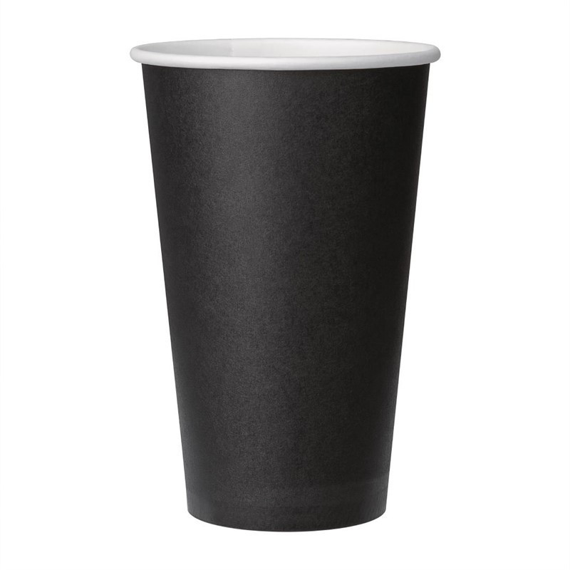 Gobelets boissons chaudes paroi simple Fiesta Recyclable noirs 455ml (lot de 1000)