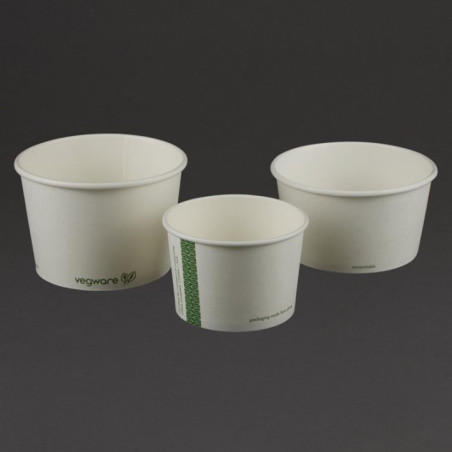 Bols à soupe / glace compostables Vegware 455ml (Lot de 500)