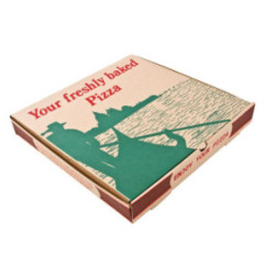 Boîtes à pizza imprimées compostables 311mm (lot de 100)