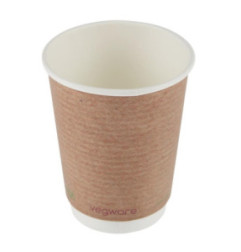 Gobelets boissons chaudes double paroi compostables Vegware 340ml (lot de 500)