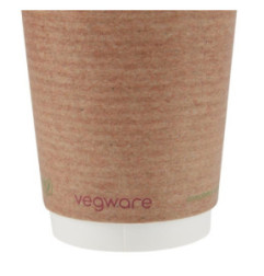 Gobelets boissons chaudes double paroi compostables Vegware 340ml (lot de 500)