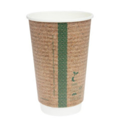 Gobelets boissons chaudes double paroi compostables Vegware 455 ml (lot de 400)