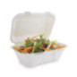 Boîtes repas en bagasse compostables avec couvercle à charnière Vegware 228mm (Lot de 200)