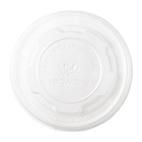 Couvercles plats compostables en CPLA Vegware 230 ml (x1000)