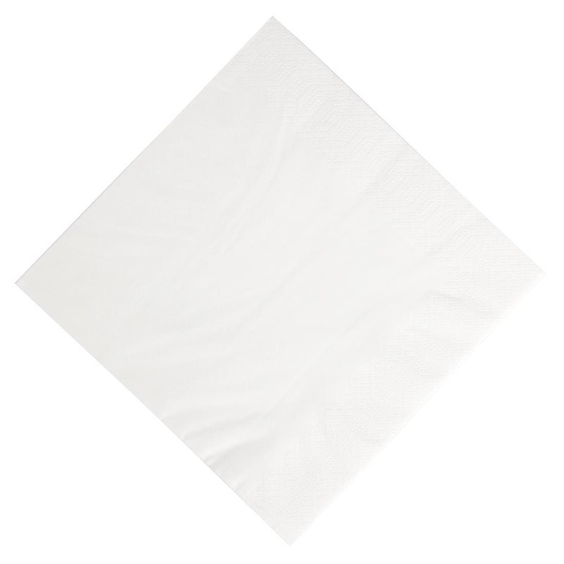 Serviettes déjeuner ouate blanches compostables Duni 400mm (lot de 1000)