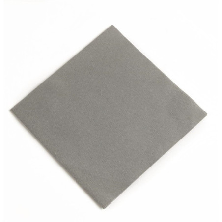 Serviettes déjeuner ouate gris granite compostables Duni 400mm (lot de 750)