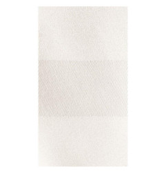 Serviettes blanches en coton bande de satin Mitre Luxury